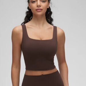 Brown CRZ Yoga Butterluxe Square Neck Built in Bra Tank